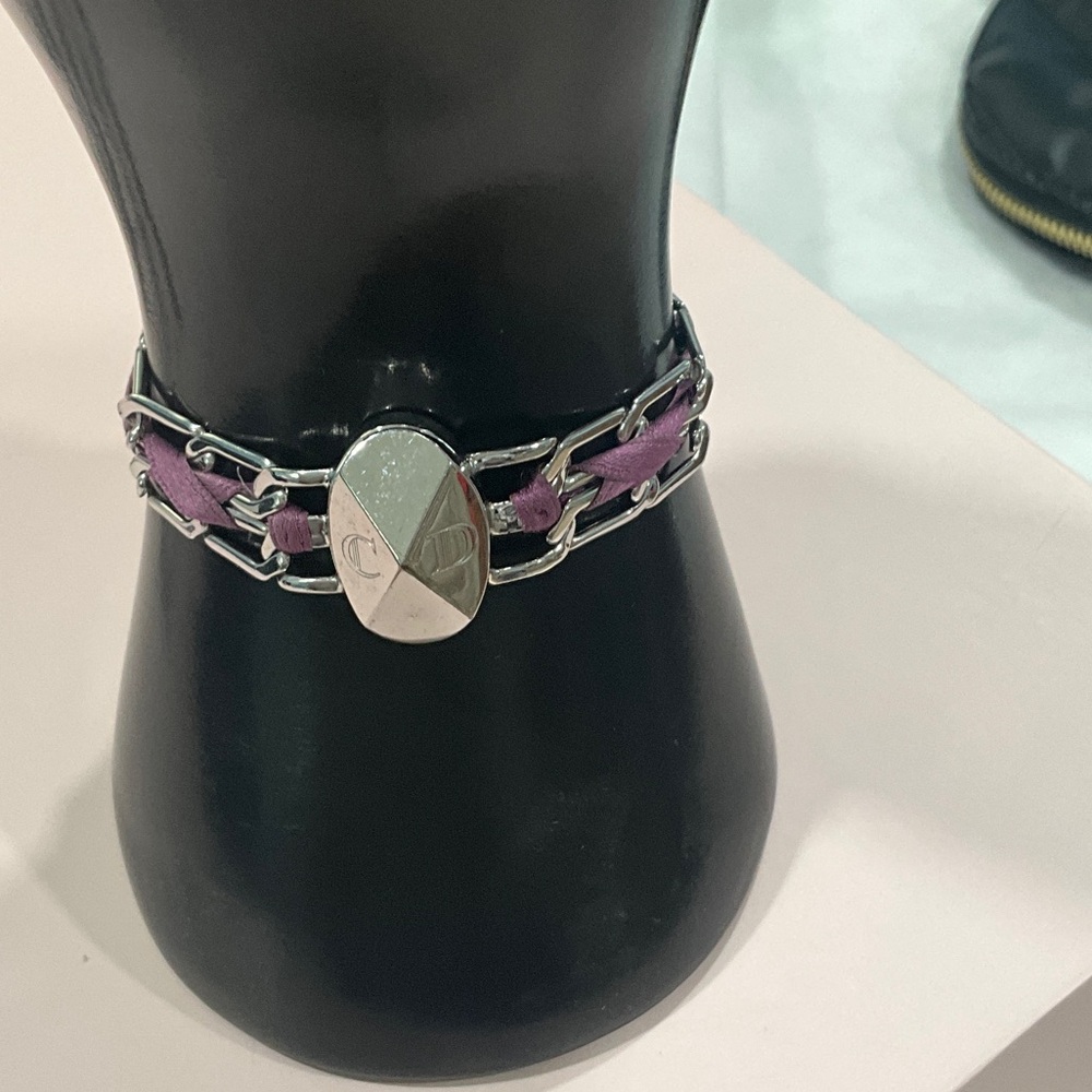Dior Silver and Purple Magnetic Chain Bracelet - Picture 1 of 7